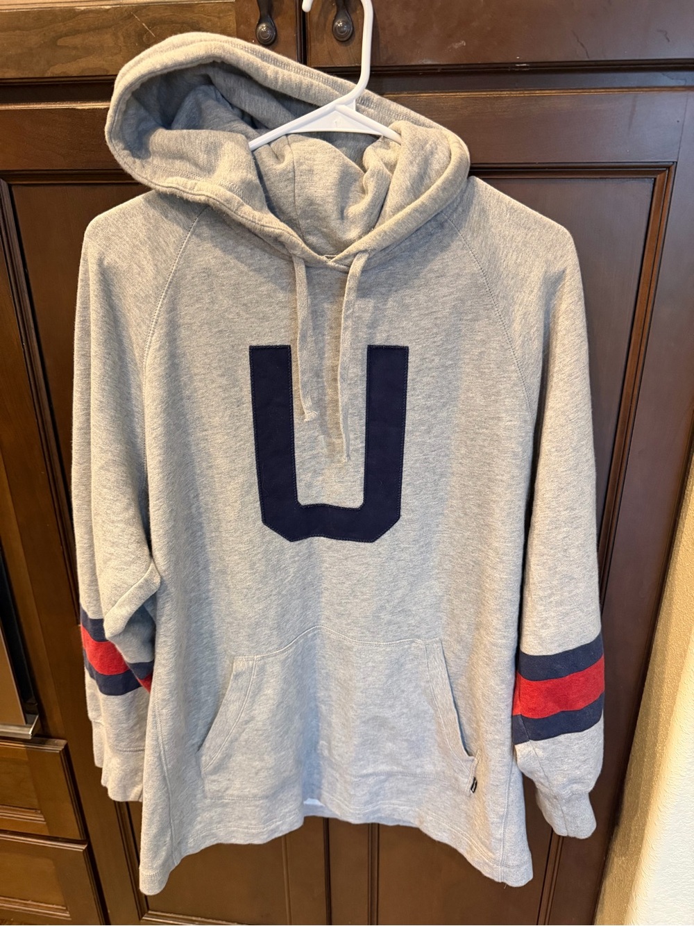 Undefeated Varsity Logo Pullover Hoodie Heather Gray Men's XL